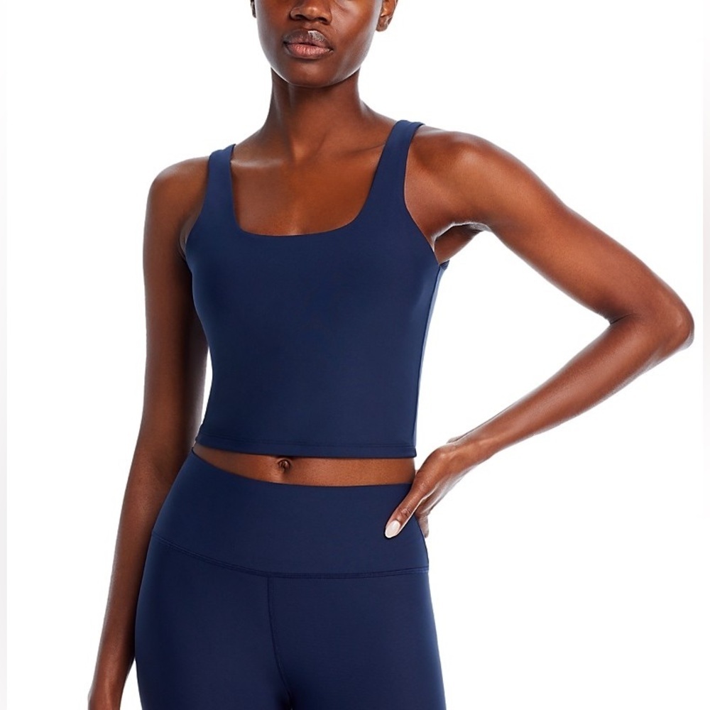 AQUA Square Neck Meet & Greet Top – Myth Blue – Size L – NWT Stretch Sculpt Tank